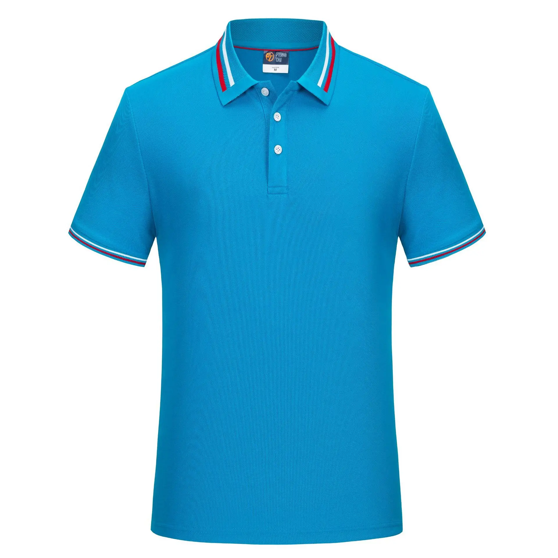 Men's Navy Blue Pure Cotton Polo Shirt Short Sleeve - Image 6