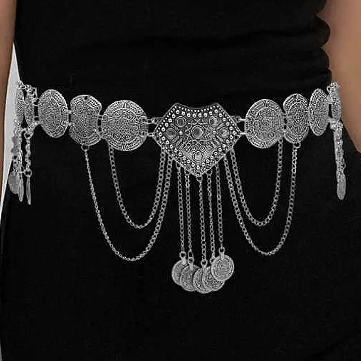 Gold Tassel Waist Chain for Women Ethnic Bohemian Slimming Belt - Image 3