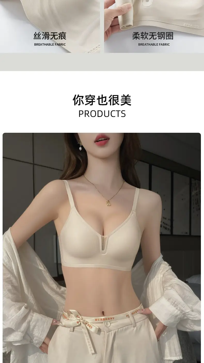 Thin Soft Push-Up Jelly Strip Non-Rims Bra — feature 17