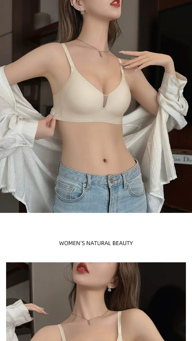 Thin Soft Push-Up Jelly Strip Non-Rims Bra — feature 21