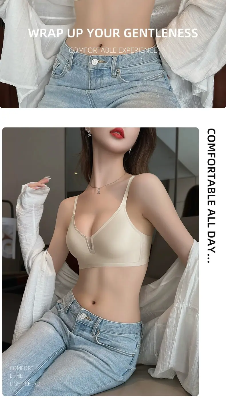 Thin Soft Push-Up Jelly Strip Non-Rims Bra — feature 23
