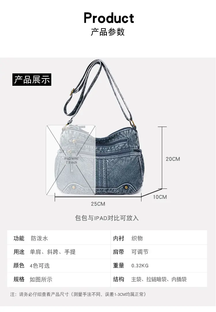 Black Washable Leather Crossbody Bag for Women — feature 10