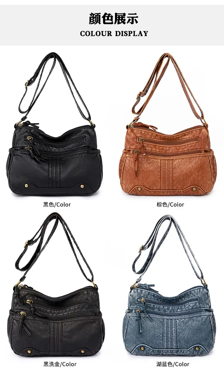 Black Washable Leather Crossbody Bag for Women — feature 11