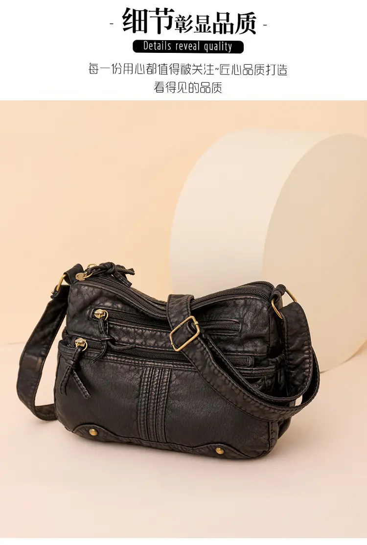 Black Washable Leather Crossbody Bag for Women — feature 13