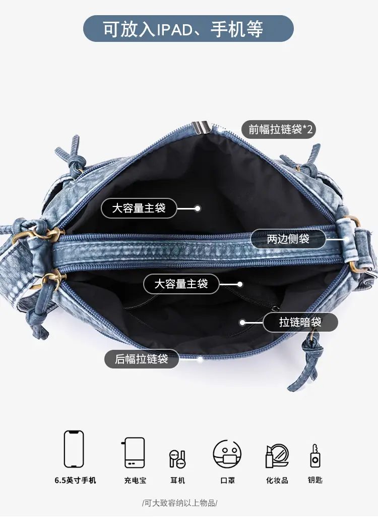 Black Washable Leather Crossbody Bag for Women — feature 20