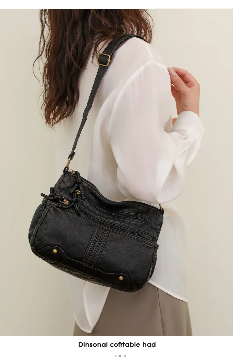 Black Washable Leather Crossbody Bag for Women — feature 23
