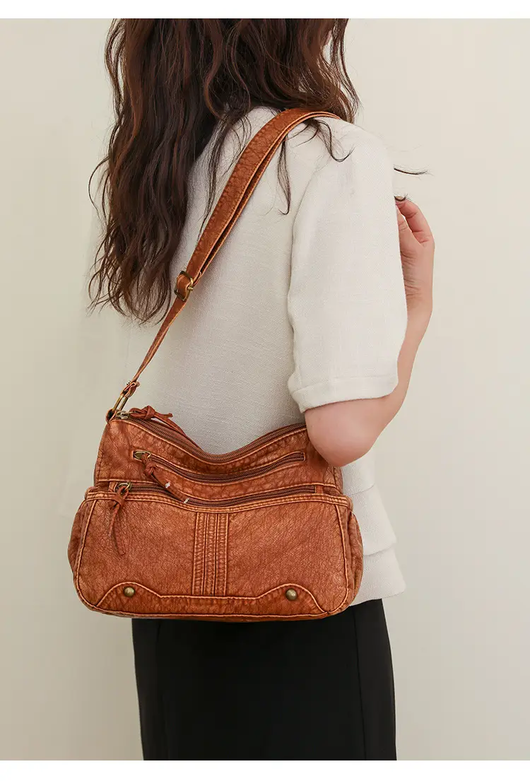 Black Washable Leather Crossbody Bag for Women — feature 25