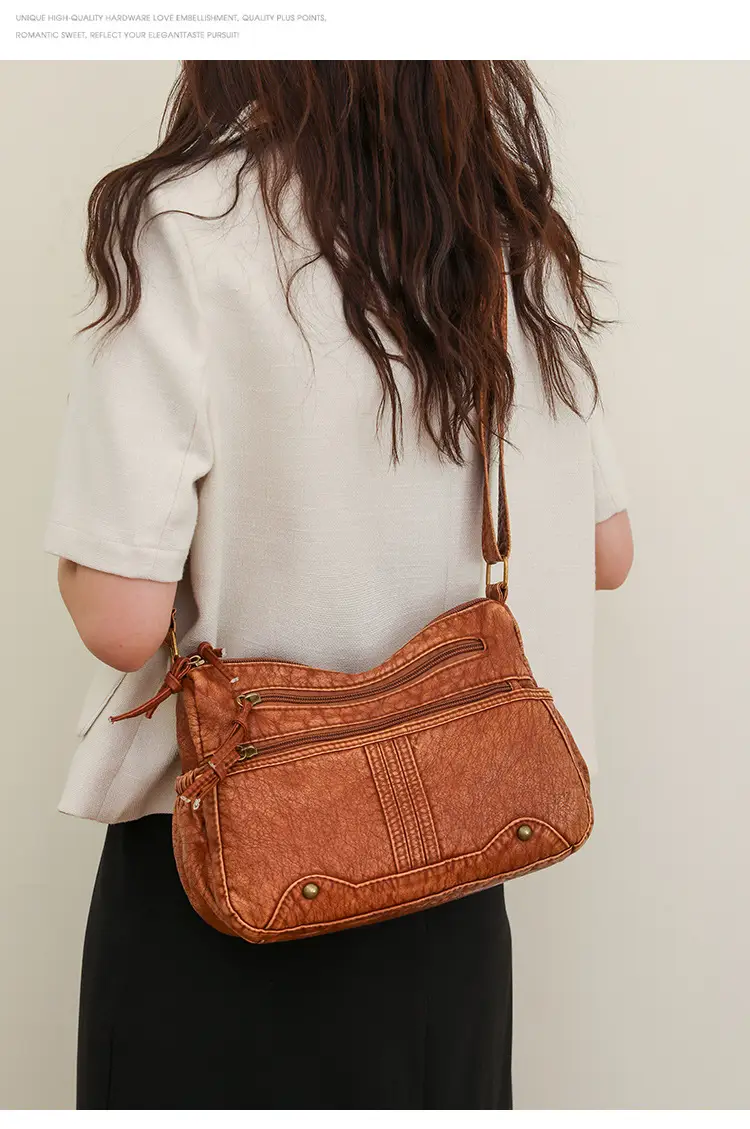 Black Washable Leather Crossbody Bag for Women — feature 26