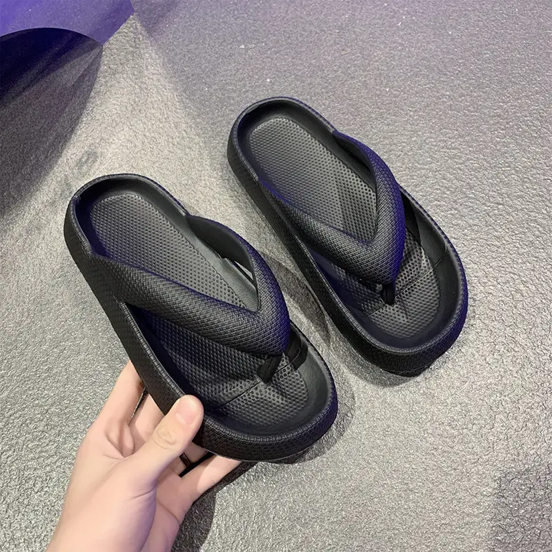 Slippers Women's Summer New Fashionable Outfit Ins Trendy Internet Popular Thick Bottom Non-slip Flip-flops Couple Beach Sandals - Image 4