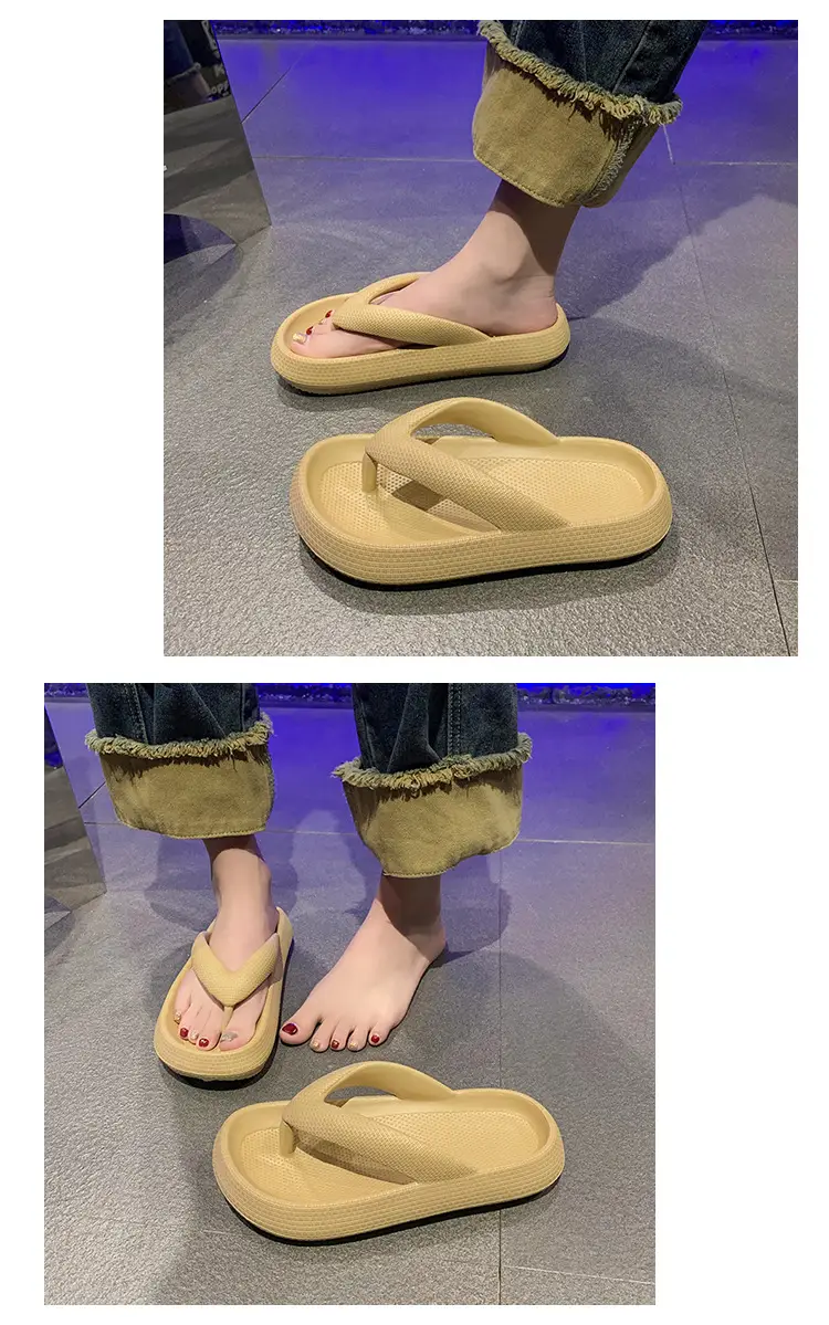 Slippers Women's Summer New Fashionable Outfit Ins Trendy Internet Popular Thick Bottom Non-slip Flip-flops Couple Beach Sandals — feature 17