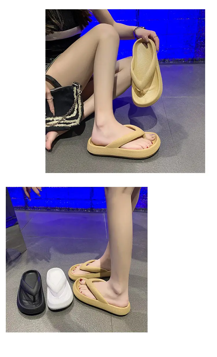 Slippers Women's Summer New Fashionable Outfit Ins Trendy Internet Popular Thick Bottom Non-slip Flip-flops Couple Beach Sandals — feature 18