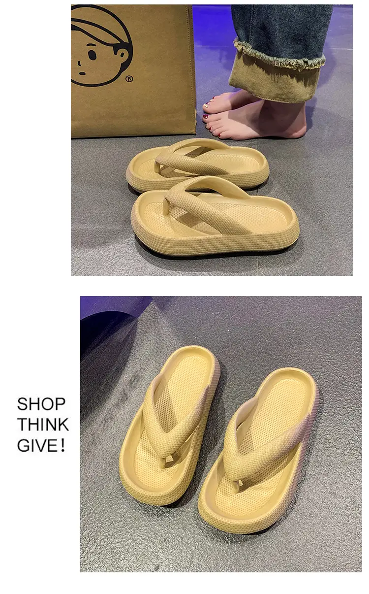 Slippers Women's Summer New Fashionable Outfit Ins Trendy Internet Popular Thick Bottom Non-slip Flip-flops Couple Beach Sandals — feature 27