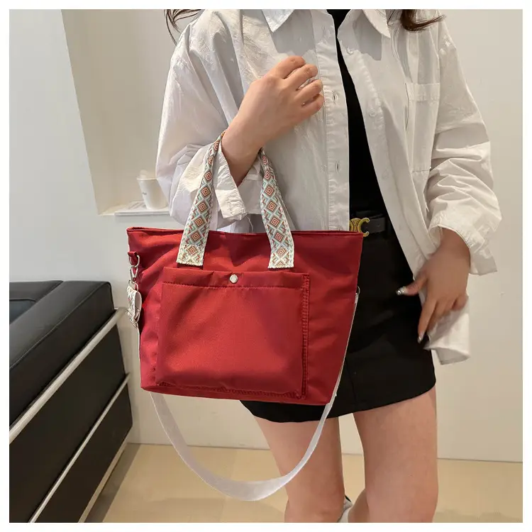 Vintage Red Canvas Shoulder Bag Women 2024 Luxury Large Capacity — feature 22