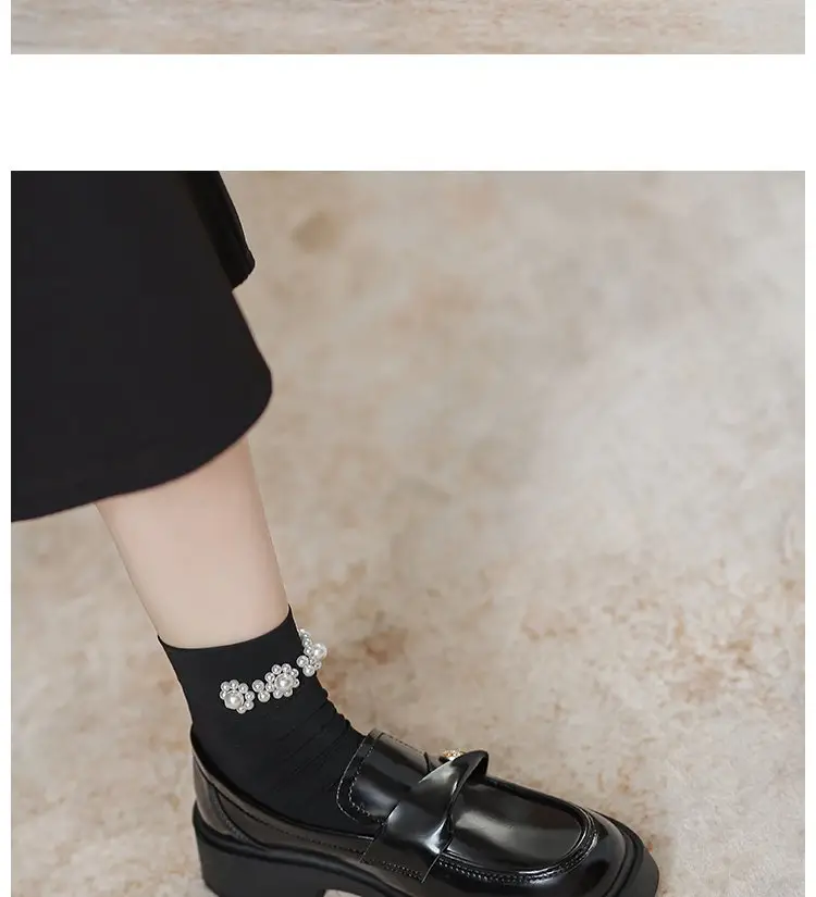 Soft Bottom Loafers Women's 2024 Spring New Fashion Small Gold Single Shoes British Thick Bottom Slip-on Small Leather Shoes — feature 6