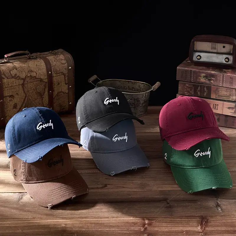 2025 Ripped Washed Black Baseball Cap "Grazey" Logo - Image 9