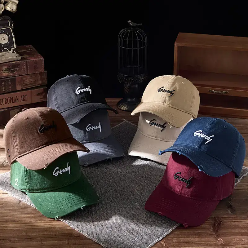 2025 Ripped Washed Black Baseball Cap "Grazey" Logo - Image 10
