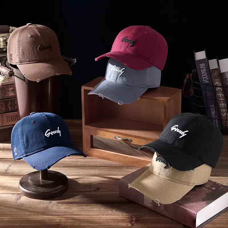 2025 Ripped Washed Black Baseball Cap "Grazey" Logo - Image 11