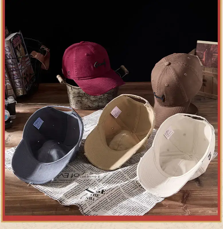 2025 Ripped Washed Black Baseball Cap "Grazey" Logo — feature 11