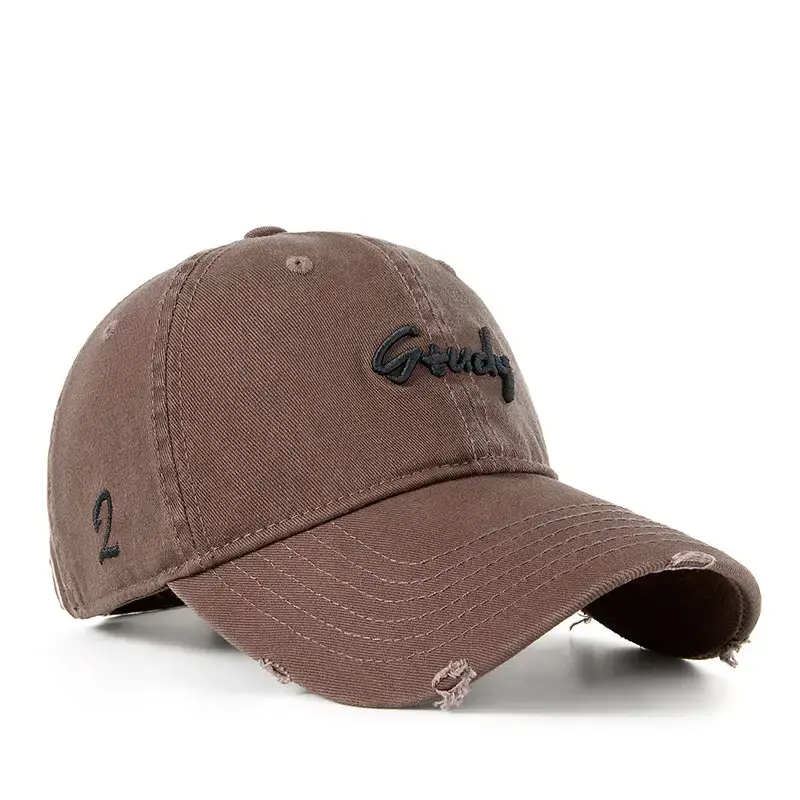 2025 Ripped Washed Black Baseball Cap "Grazey" Logo - Image 3