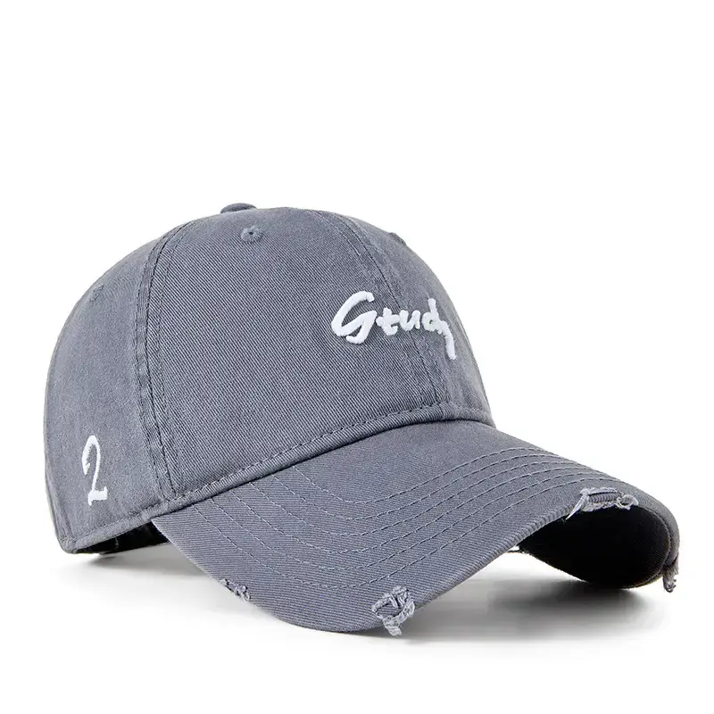 2025 Ripped Washed Black Baseball Cap "Grazey" Logo - Image 5
