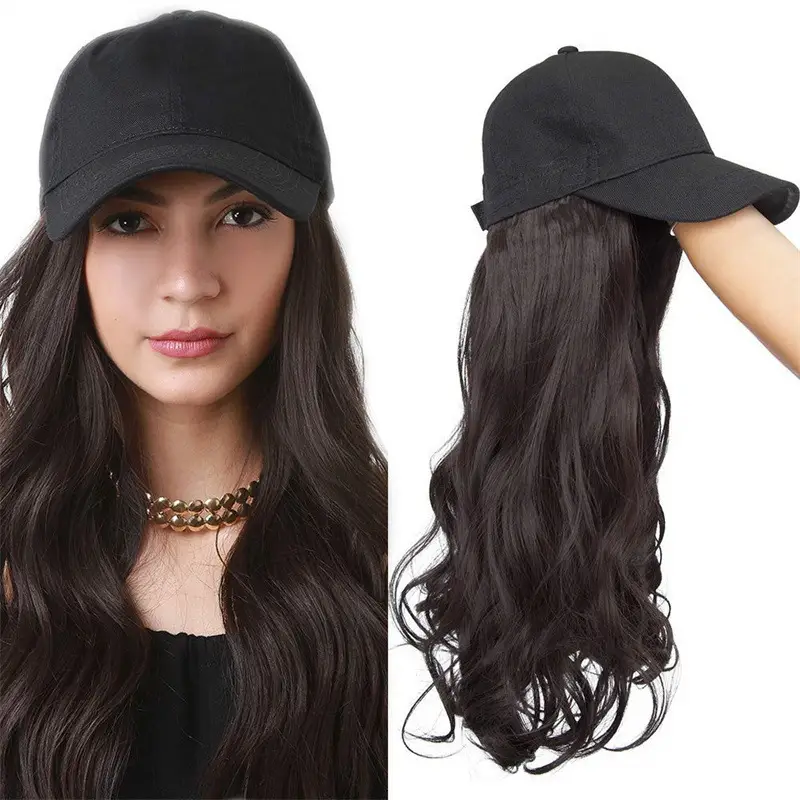 Black Long Wave Hair Wig for Women with Cap - Image 5