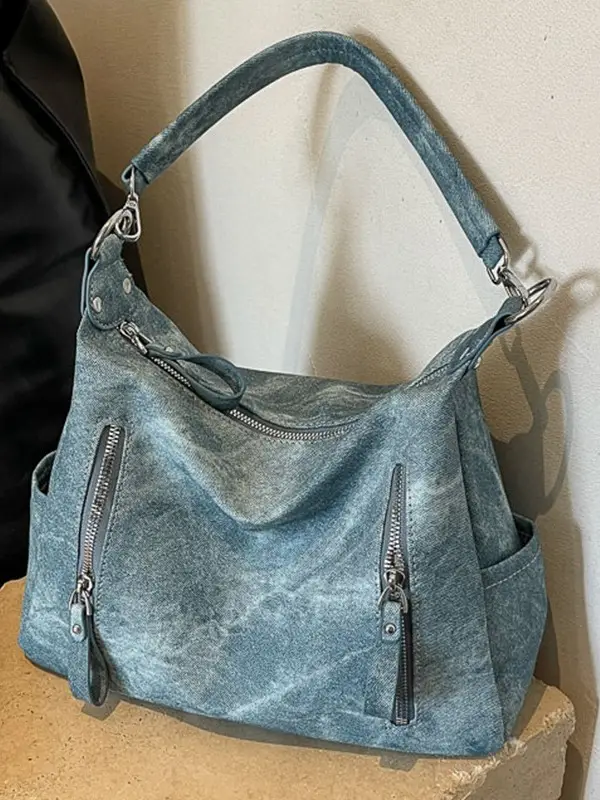 Grey Textured Crossbody Bag for Women 2023 - Image 6