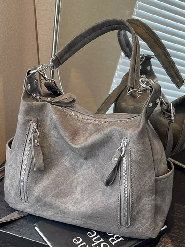 Grey Textured Crossbody Bag for Women 2023 - Image 7