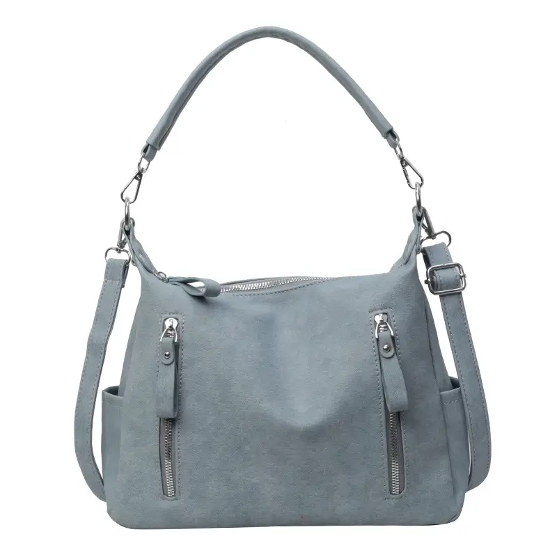 Grey Textured Crossbody Bag for Women 2023 - Image 4