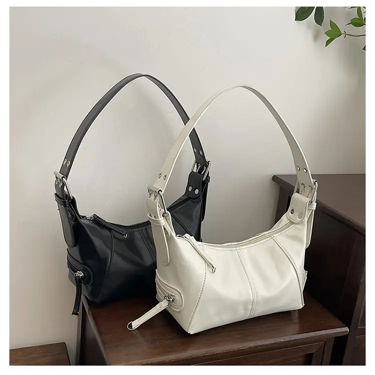Black French Shoulder Bag for Women 2024 Spring - Image 3