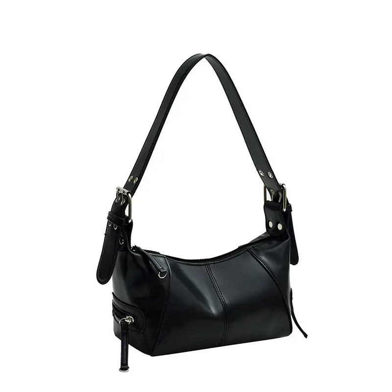 Black French Shoulder Bag for Women 2024 Spring - Image 6