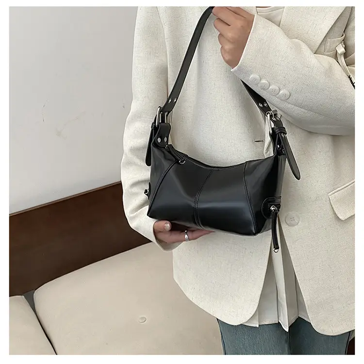 Black French Shoulder Bag for Women 2024 Spring — feature 14
