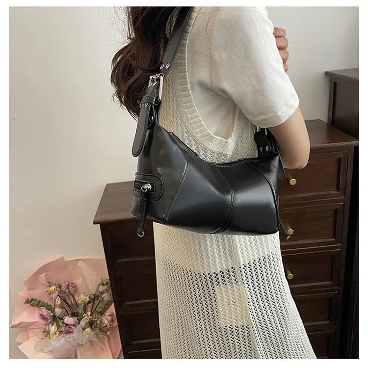 Black French Shoulder Bag for Women 2024 Spring — feature 17