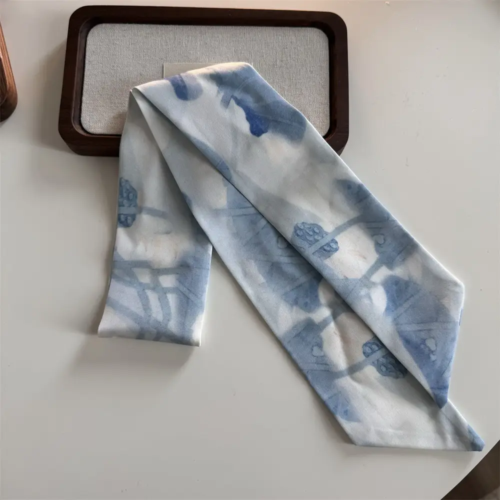 Bamboo Leaf Ink Silk Scarf for Women — feature 10