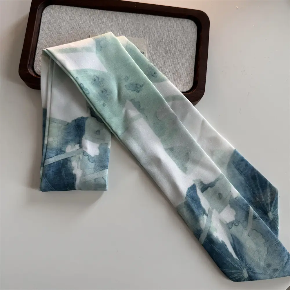 Bamboo Leaf Ink Silk Scarf for Women — feature 22