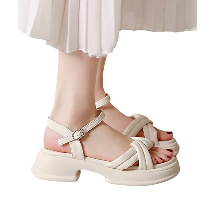 Women's Black Leather Roman Beach Sandals 2024 - Image 7
