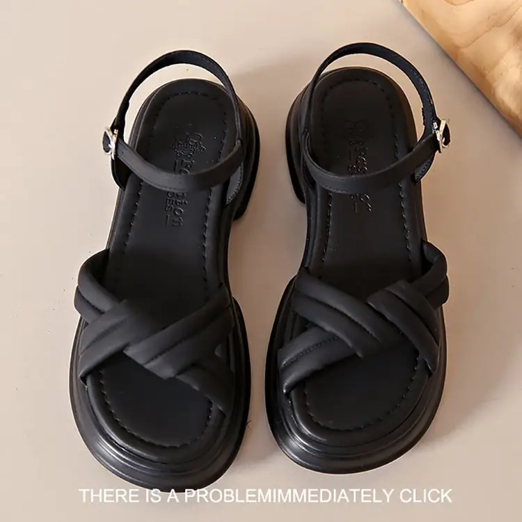Women's Black Leather Roman Beach Sandals 2024 — feature 16