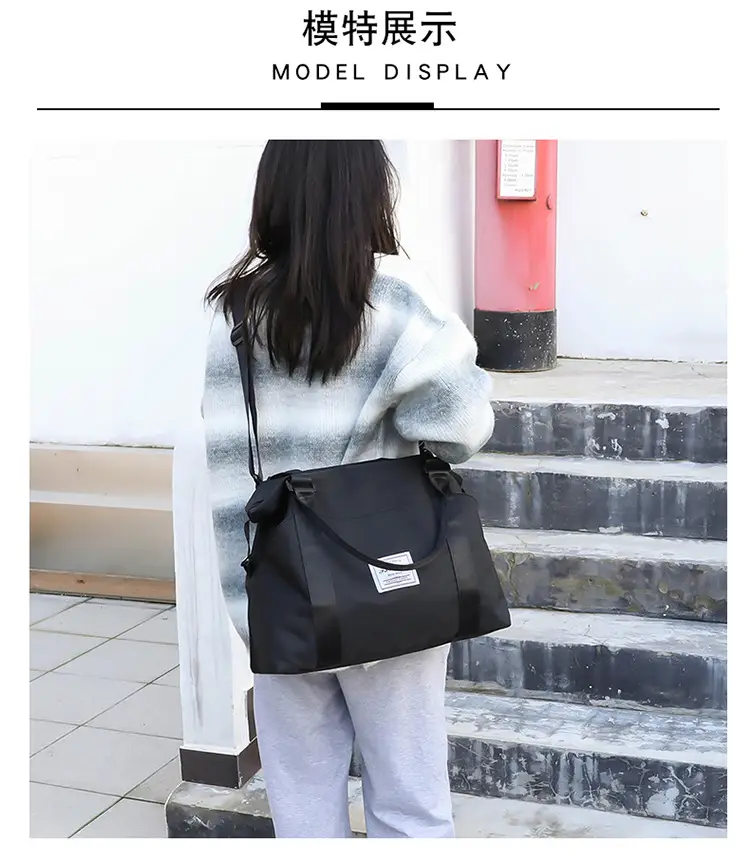 Light Blue Nylon Travel Bag for Women — feature 12
