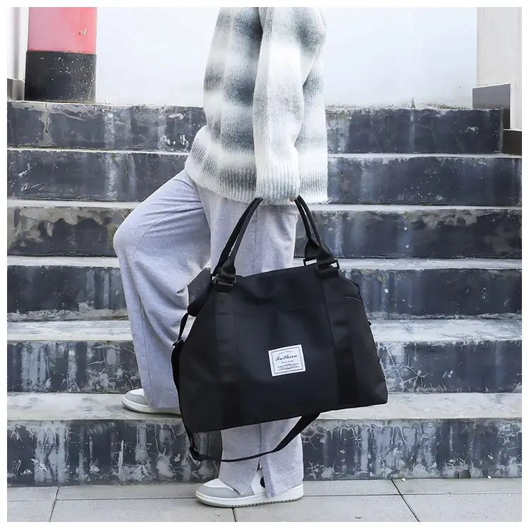 Light Blue Nylon Travel Bag for Women — feature 14