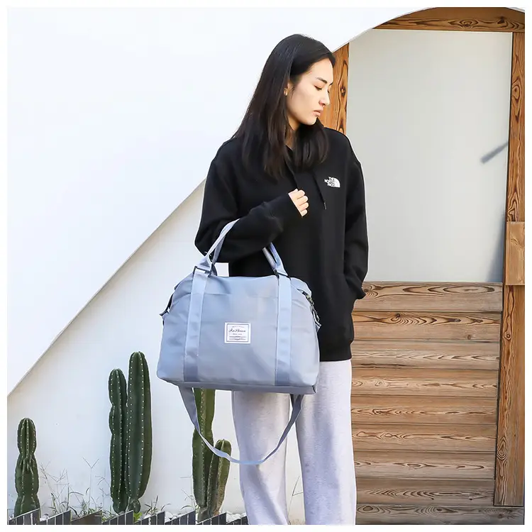 Light Blue Nylon Travel Bag for Women — feature 18