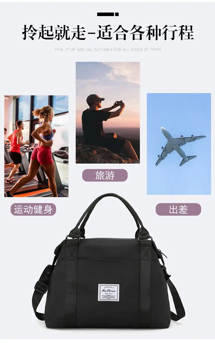 Light Blue Nylon Travel Bag for Women — feature 2