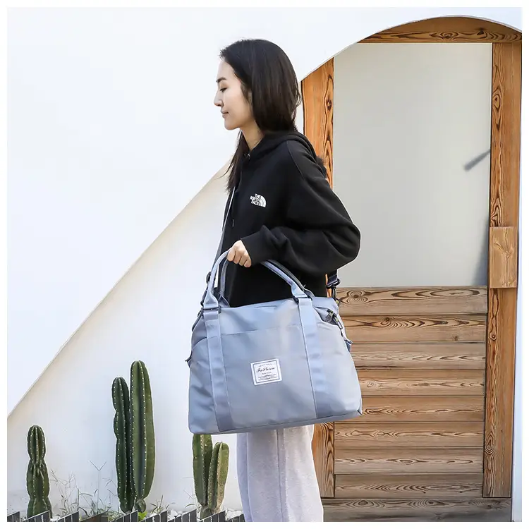 Light Blue Nylon Travel Bag for Women — feature 20