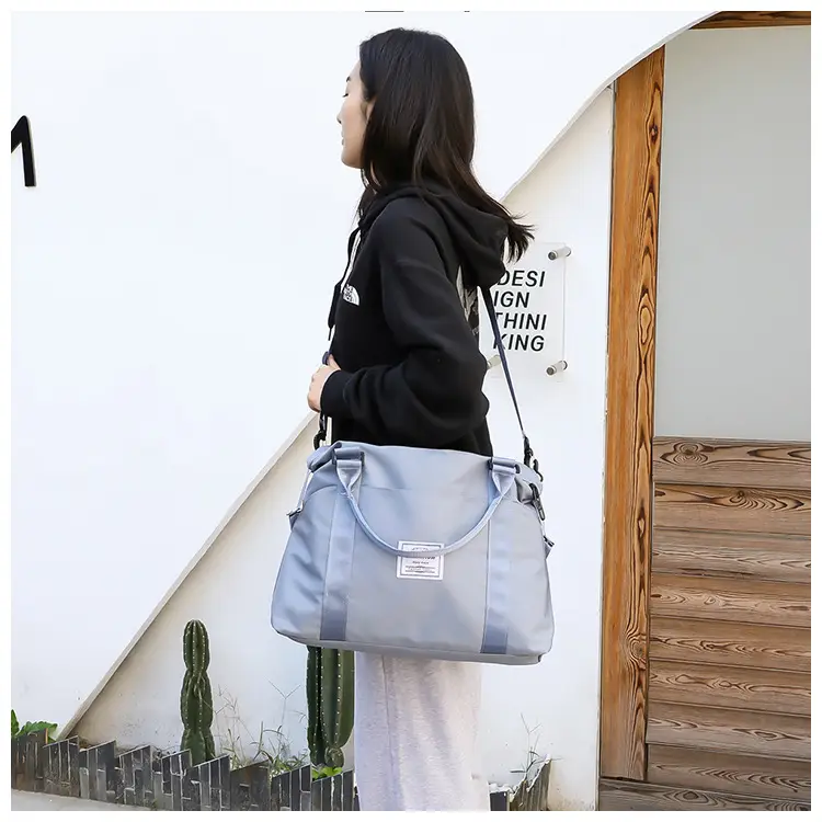 Light Blue Nylon Travel Bag for Women — feature 21