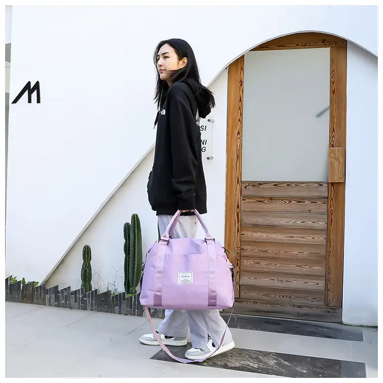Light Blue Nylon Travel Bag for Women — feature 23