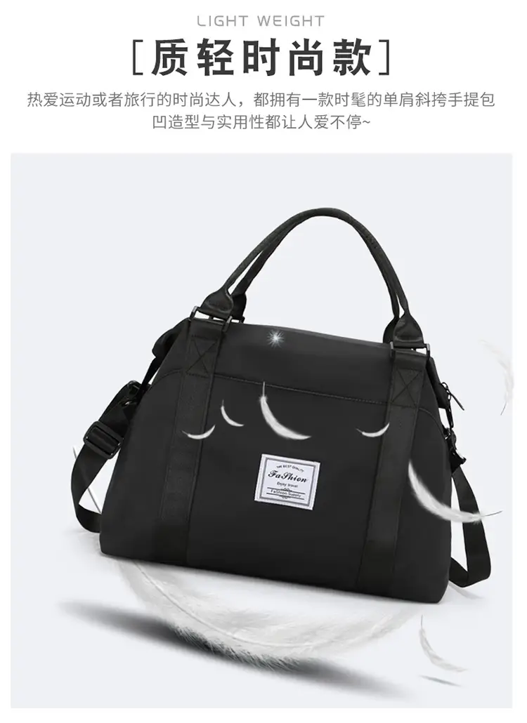 Light Blue Nylon Travel Bag for Women — feature 4