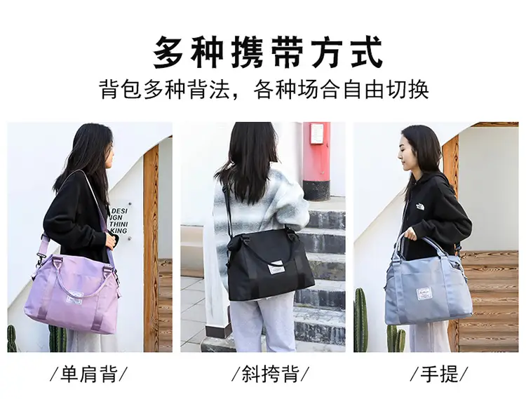 Light Blue Nylon Travel Bag for Women — feature 9