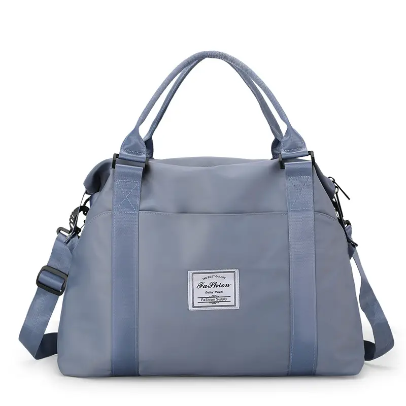 Light Blue Nylon Travel Bag for Women