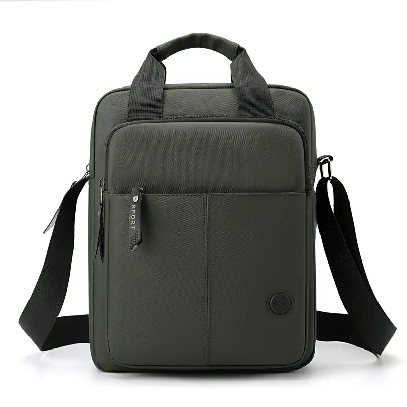 Men's Grey Laptop Shoulder Bag with 3 Pockets