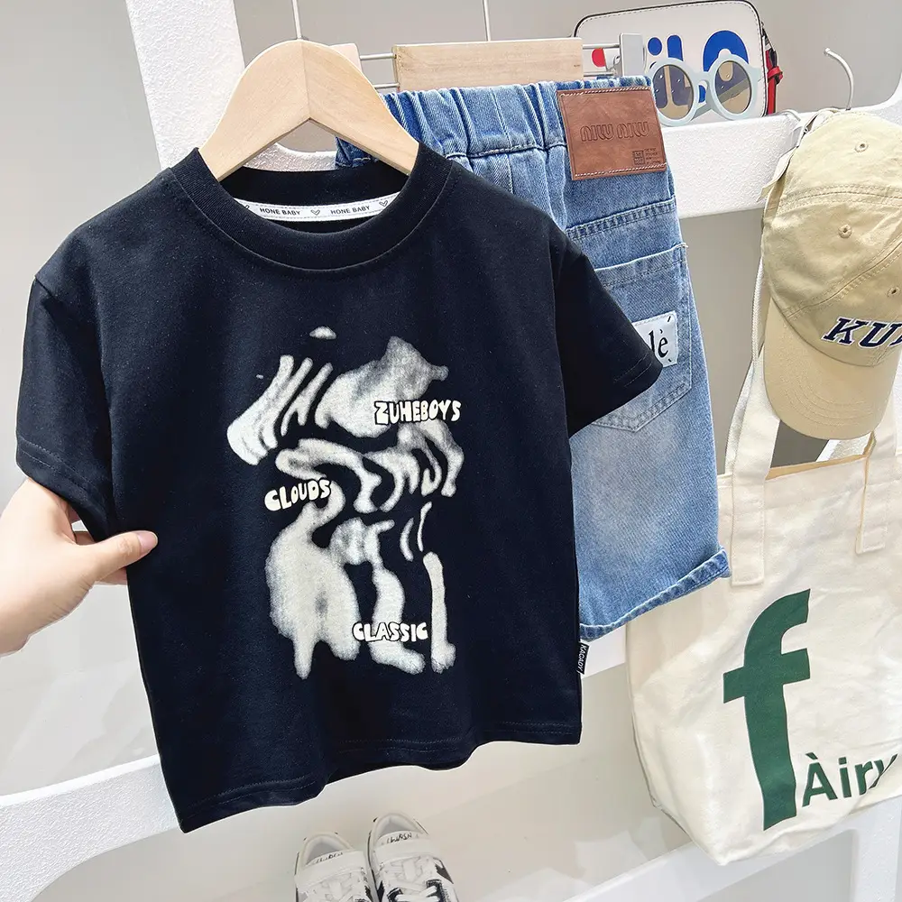 Boys Printed T-Shirt Summer 2024 Korean Style Small Medium - Image 5