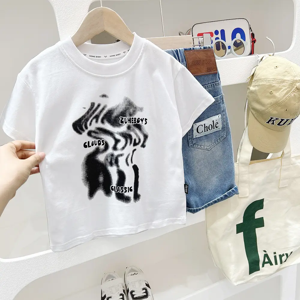 Boys Printed T-Shirt Summer 2024 Korean Style Small Medium — feature 2