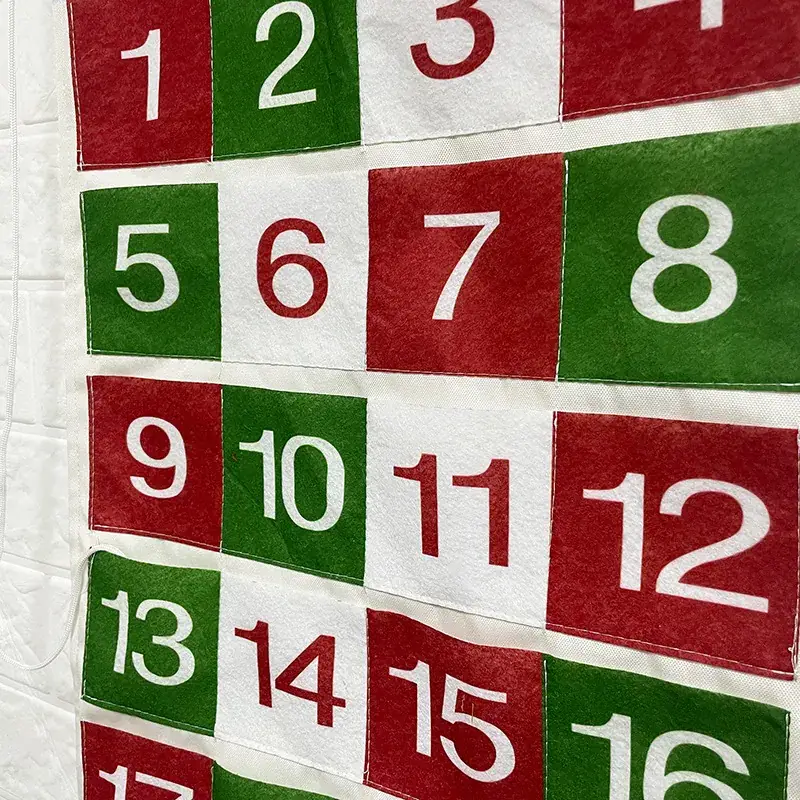 Christmas Countdown 24-Grid Calendar Pendant Home Decor